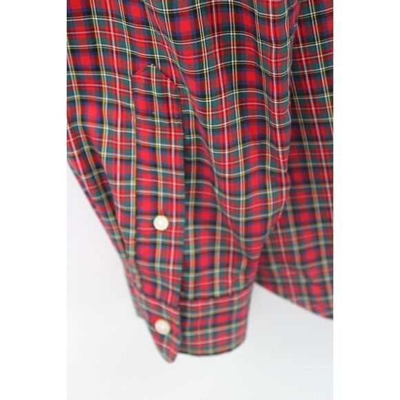 RALPH LAUREN MEN'S SIZE LARGE LONG SLEEVE RED PLAID BUTTON DOWN SHIRT - Picture 6 of 8